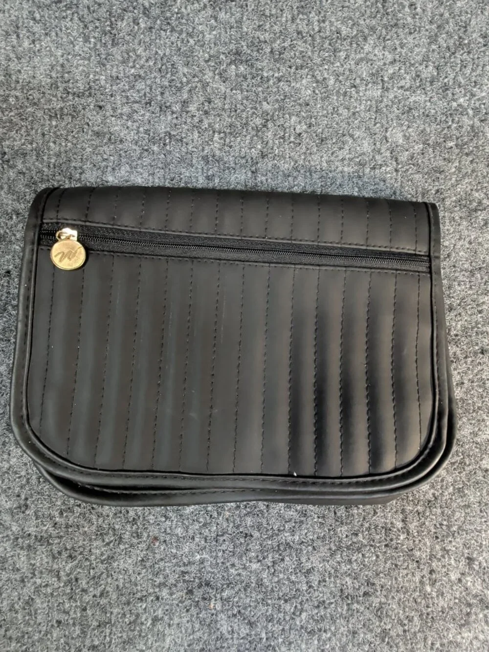 Mary Kay Black Quilted Cosmetic Makeup Travel Pouch Bag